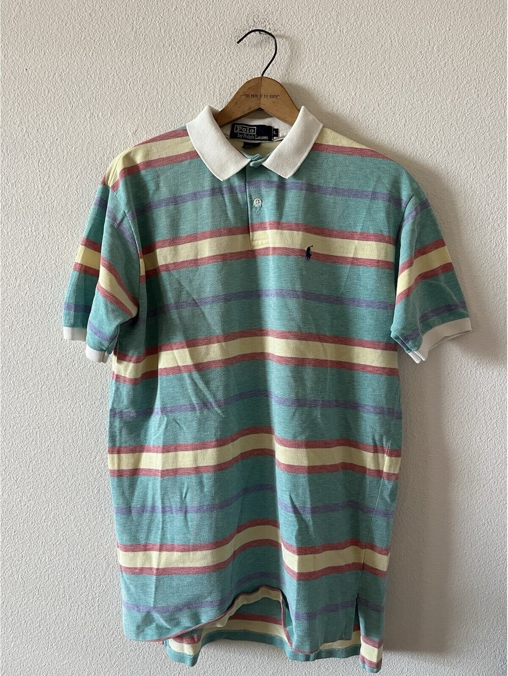 Vintage Polo Ralph Lauren Striped Polo Shirt Large Made USA